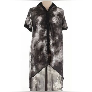 Semi-sheer high/low blouse